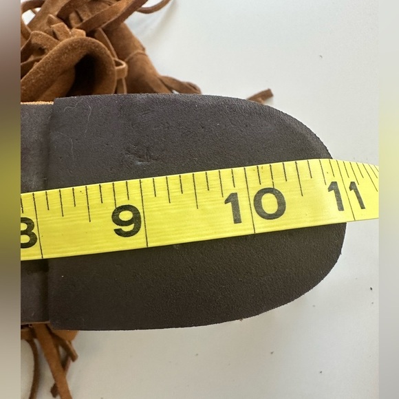 Minnetonka 3 layer fringe Bohemian Boho Leather Suede Boots Size 10 - Picture 10 of 11